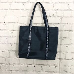 Small Navy Blue Tote Bag with Sequin